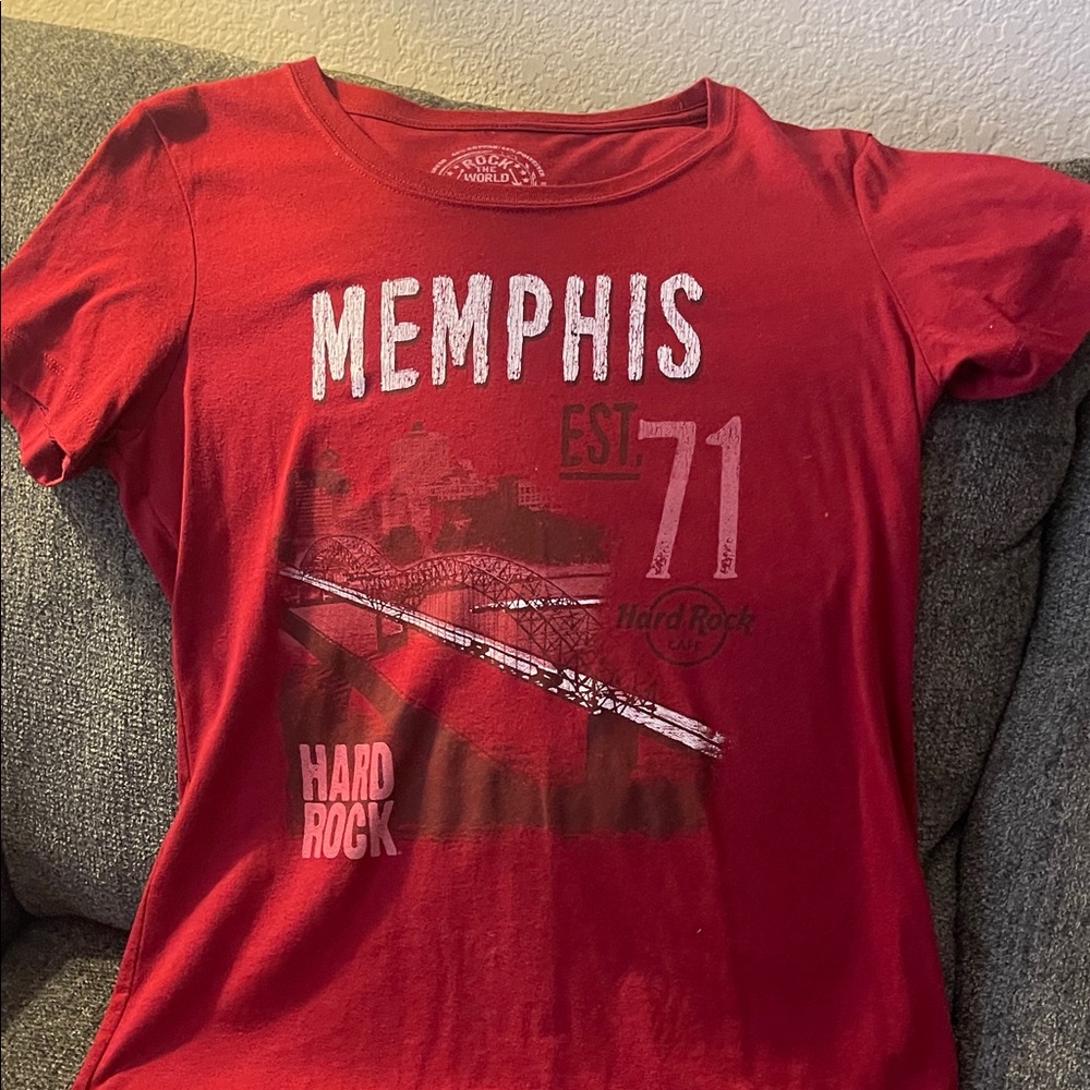 Hard Rock Cafe Red Memphis Short Sleeve Tee